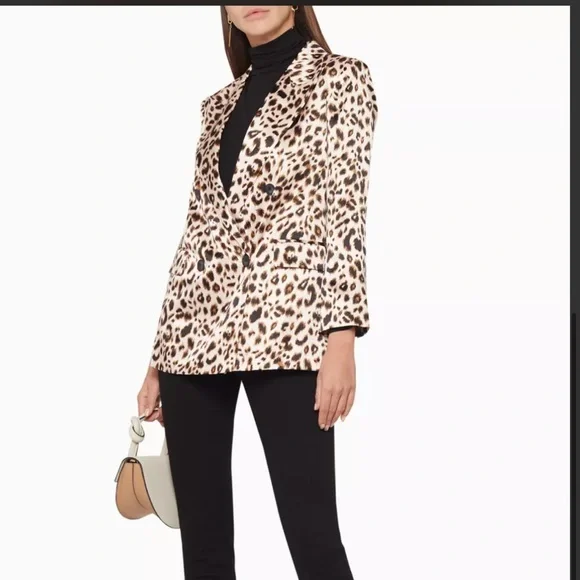 L Agence Leopard Print Blazer Australia L'Agence Women's Brown